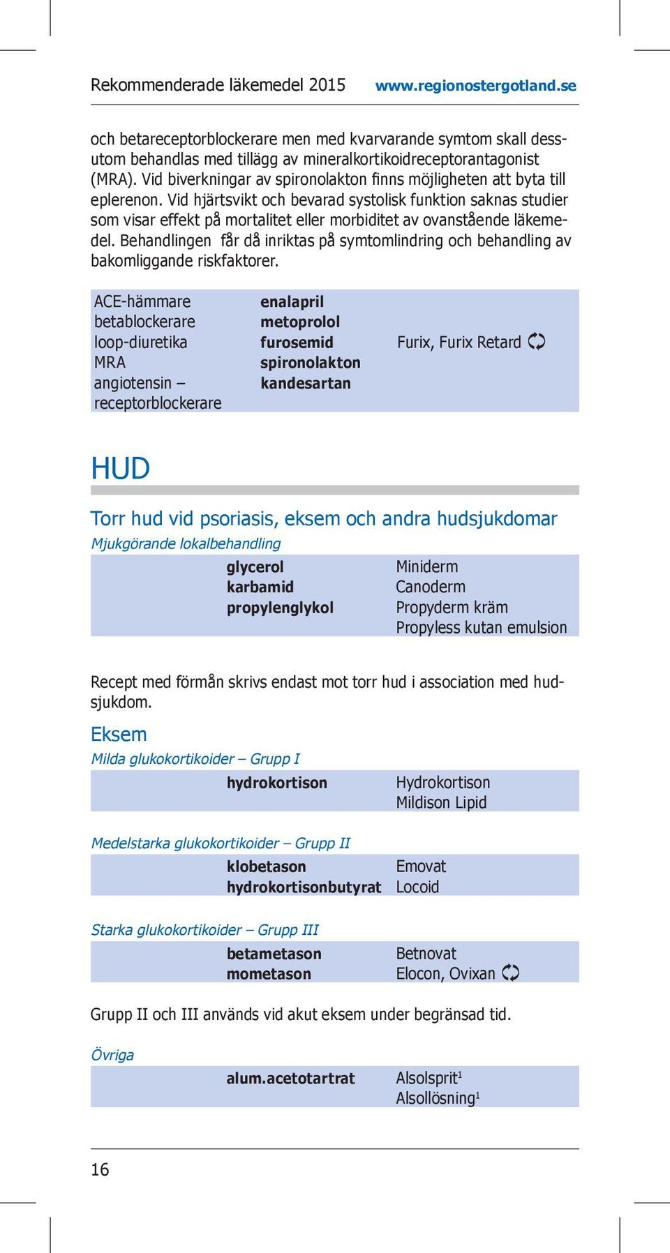 Vid hjärtsvikt och bevarad systolisk funktion saknas studier som visar effekt på mortalitet eller morbiditet av ovanstående läkemedel.