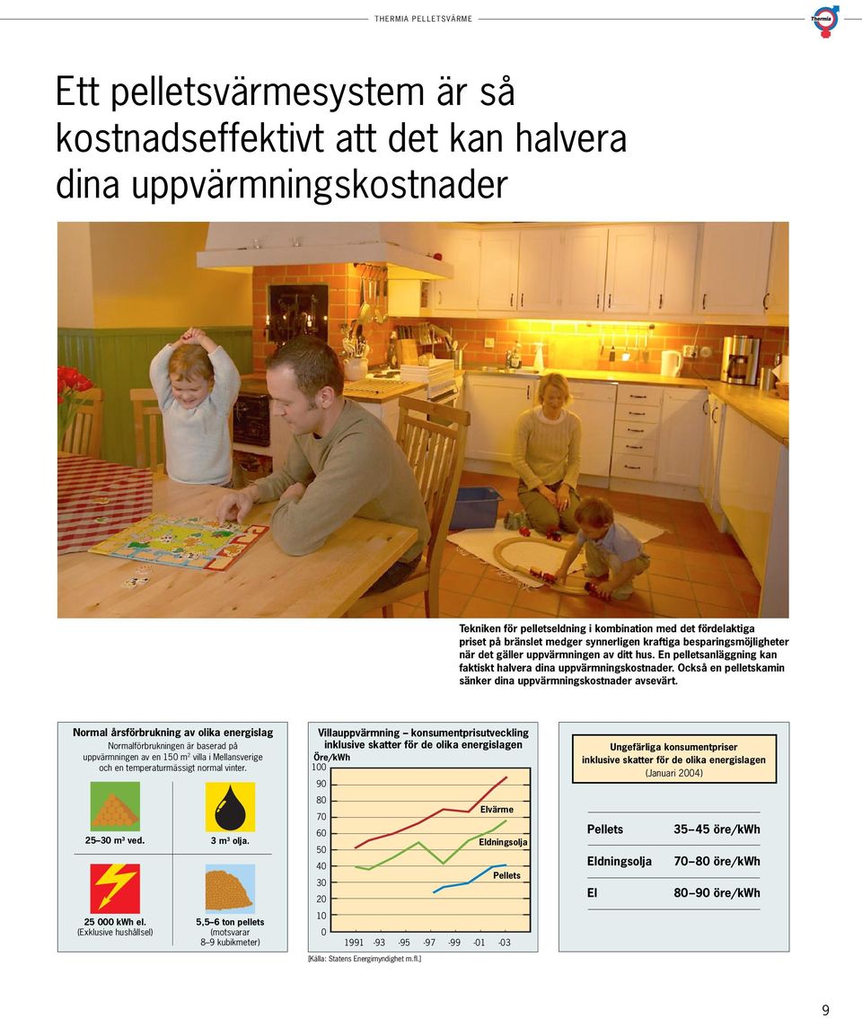 Också en pelletskamin sänker dina uppvärmningskostnader avsevärt.