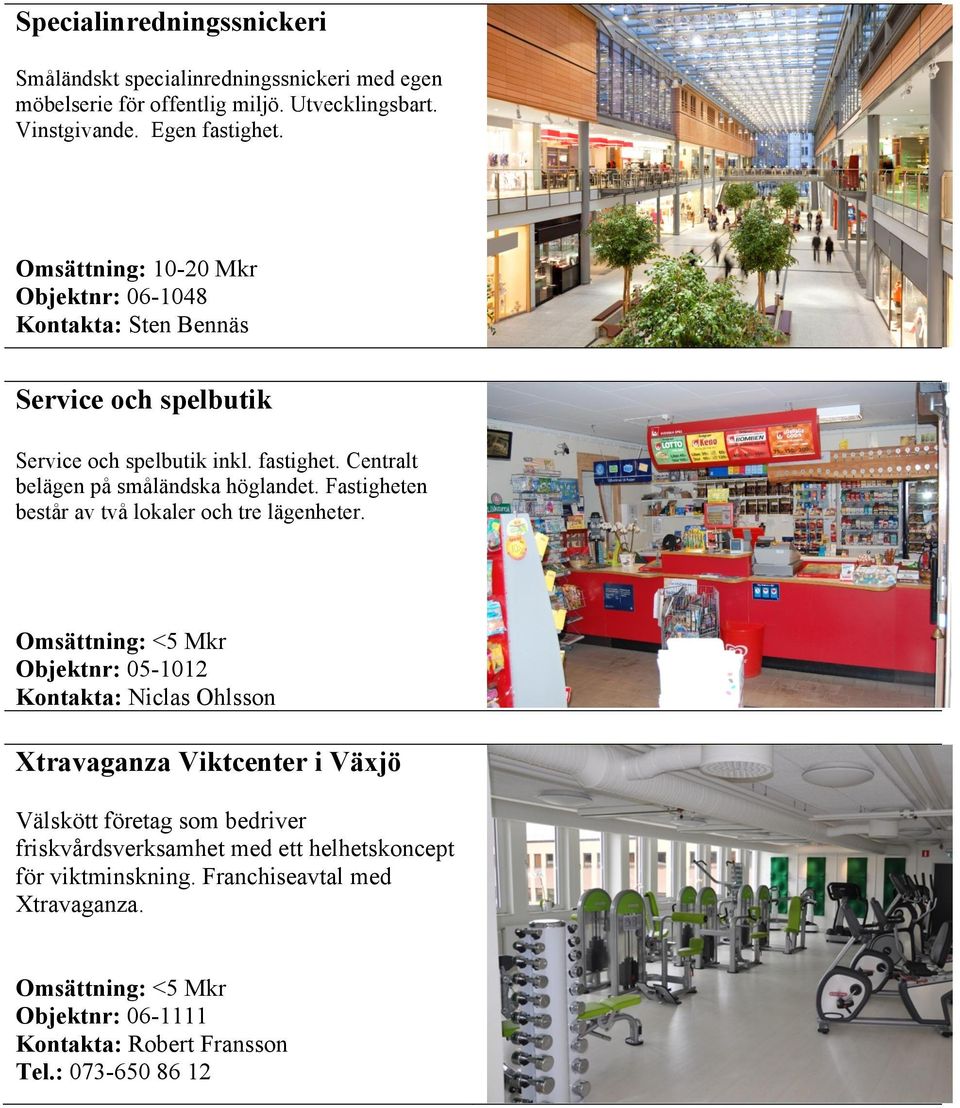 Fastigheten består av två lokaler och tre lägenheter.