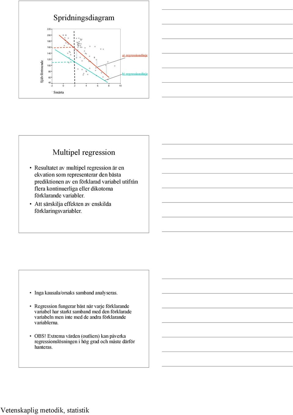 Att särskilja effekten av enskilda förklaringsvariabler. Inga kausala/orsaks samband analyseras.