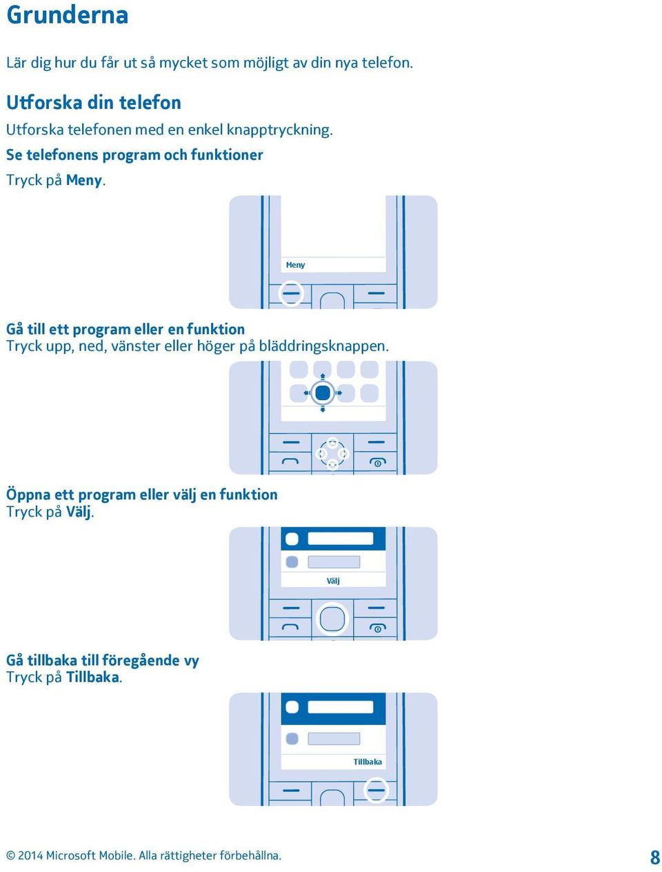 Se telefonens program och funktioner Tryck på Meny.