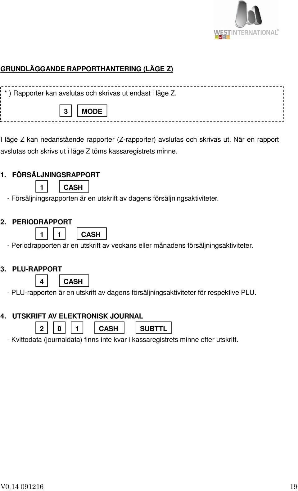 PERIODRAPPORT 1 1 CASH - Periodrapporten är en utskrift av veckans eller månadens försäljningsaktiviteter. 3.