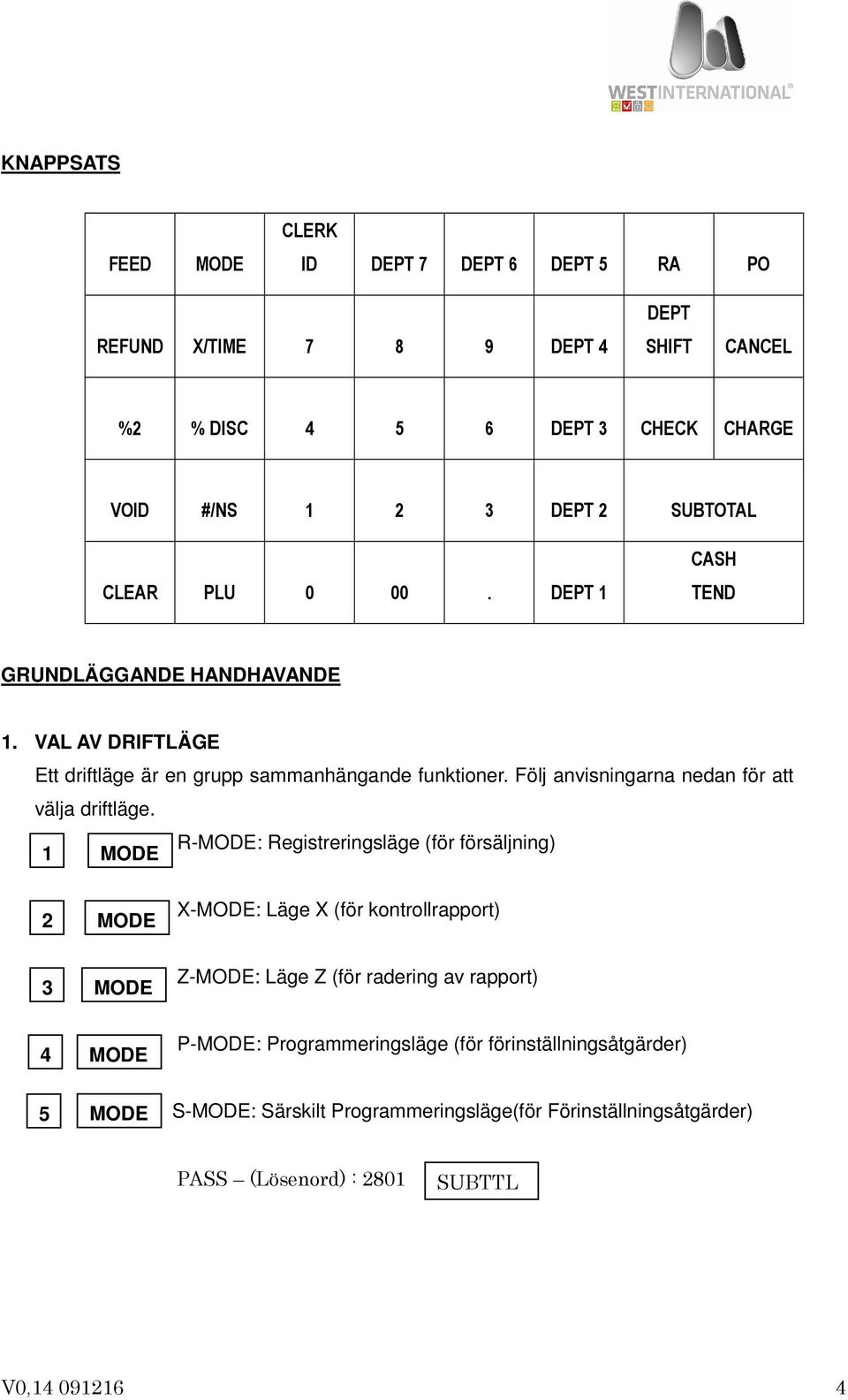 Följ anvisningarna nedan för att välja driftläge.