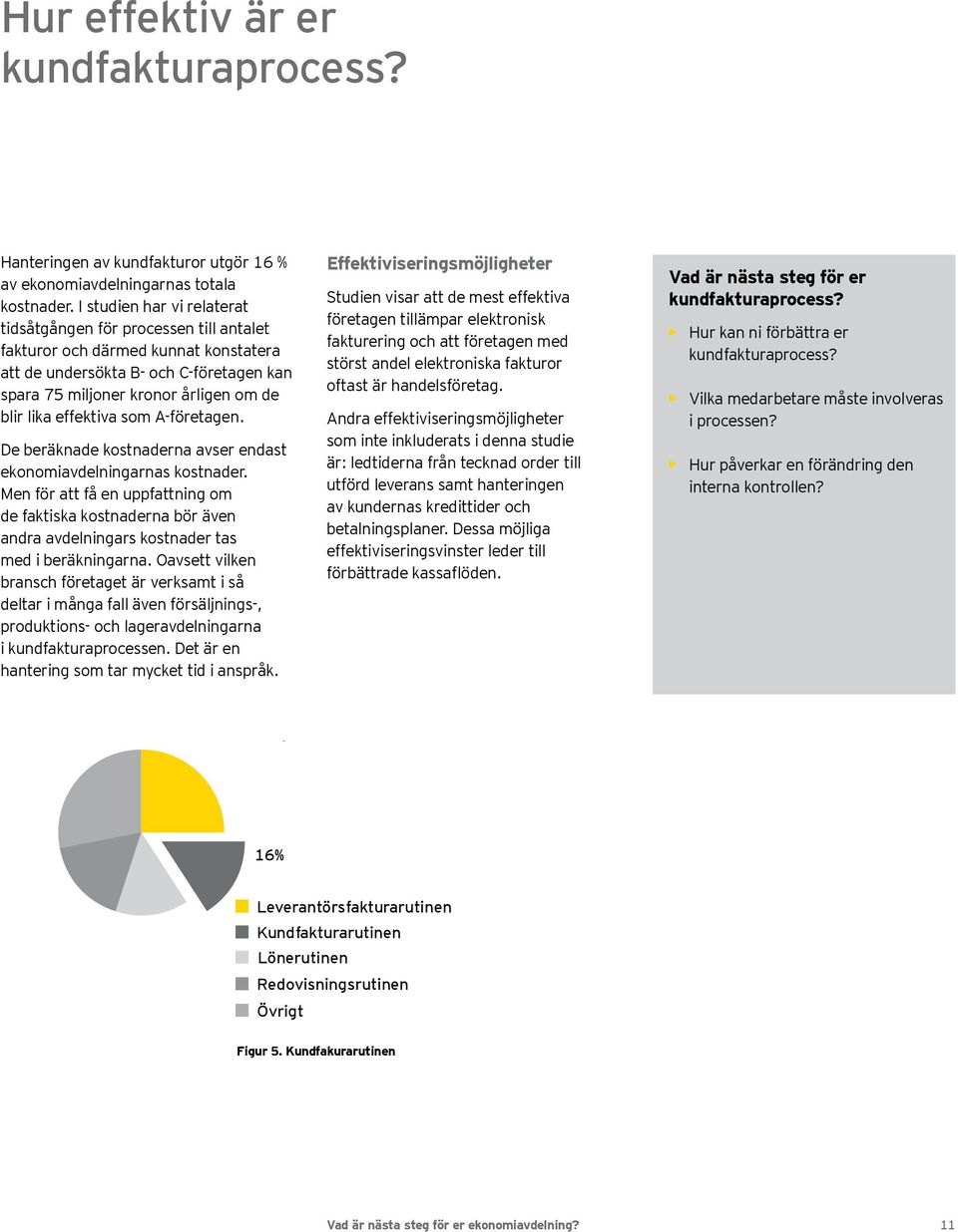 effektiva som A-företagen. De beräknade kostnaderna avser endast ekonomiavdelningarnas kostnader.