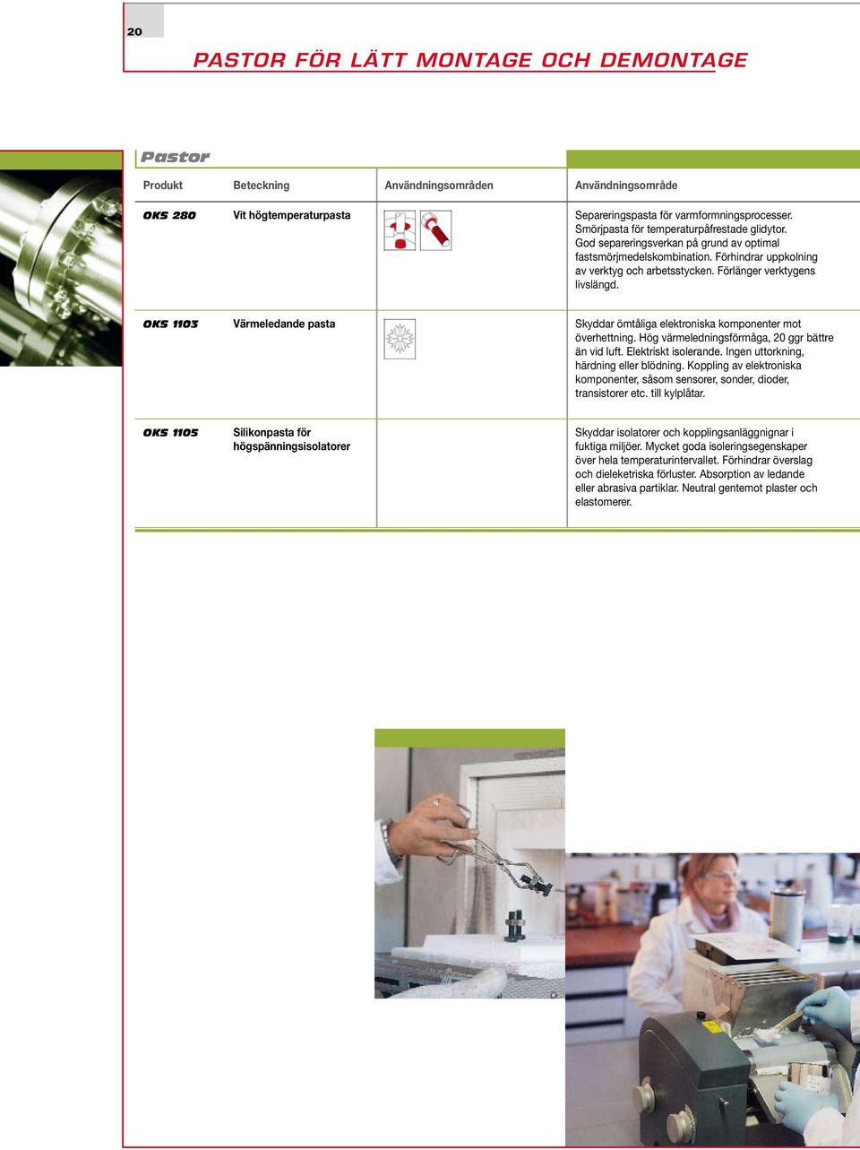 OKS 1103 Värmeledande pasta Skyddar ömtåliga elektroniska komponenter mot överhettning. Hög värmeledningsförmåga, 20 ggr bättre än vid luft. Elektriskt isolerande.