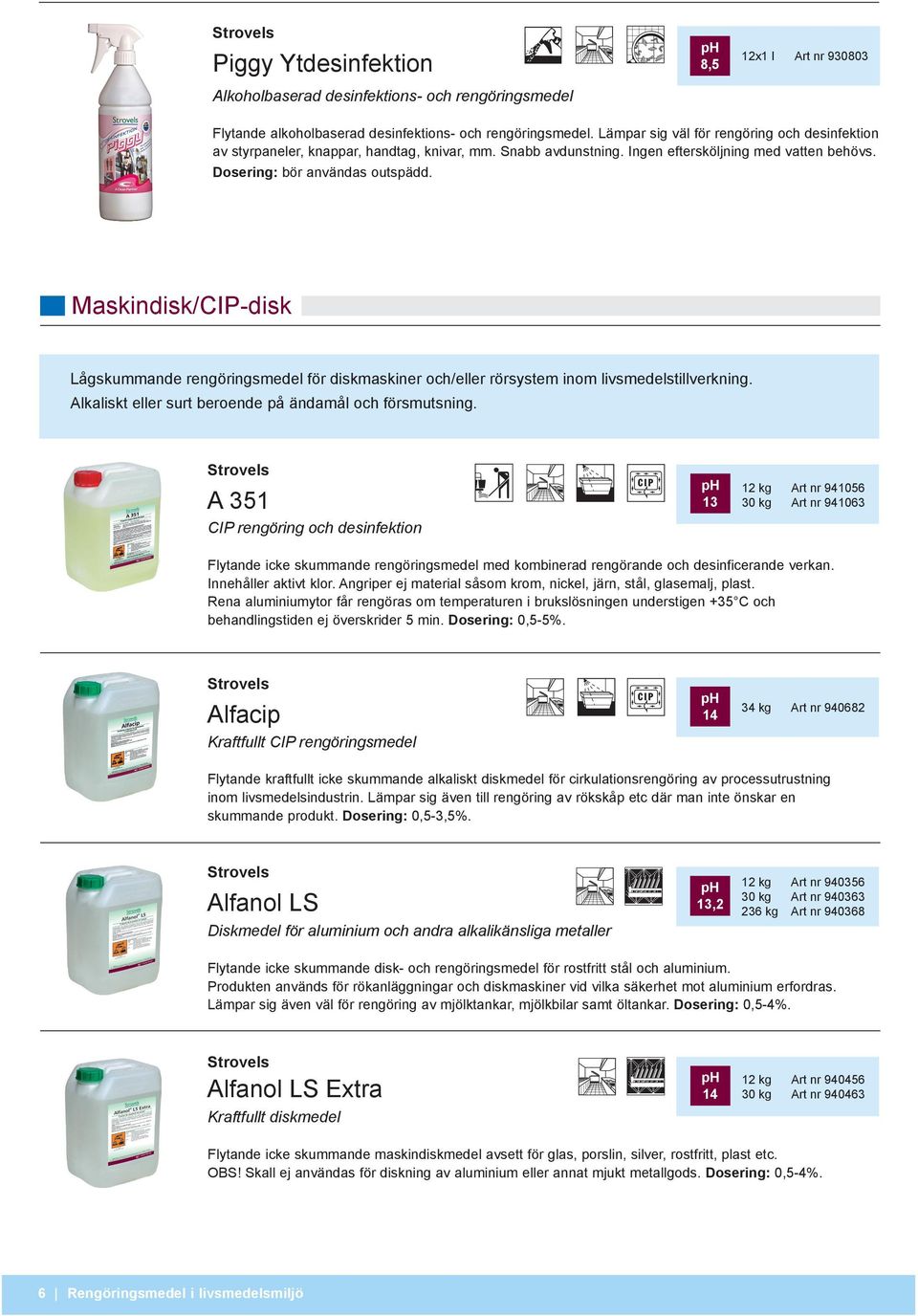 Maskindisk/CIP-disk Lågskummande rengöringsmedel för diskmaskiner och/eller rörsystem inom livsmedelstillverkning. Alkaliskt eller surt beroende på ändamål och försmutsning.