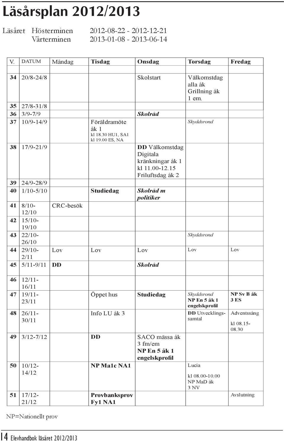 30 HU1, SA1 kl 19.00 ES, NA 38 17/9-21/9 DD Välkomstdag Digitala kränkningar åk 1 kl 11.00-12.