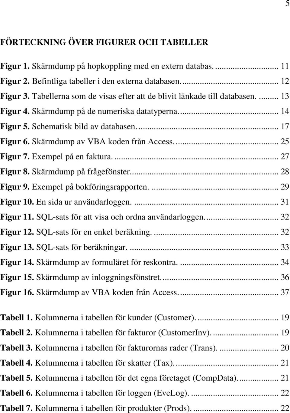 Skärmdump av VBA koden från Access.... 25 Figur 7. Exempel på en faktura.... 27 Figur 8. Skärmdump på frågefönster... 28 Figur 9. Exempel på bokföringsrapporten.... 29 Figur 10.