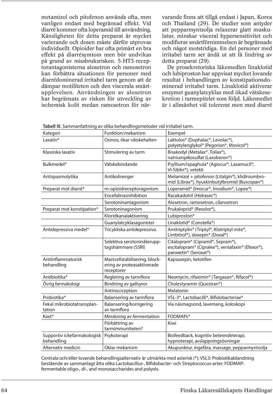 5-HT3-receptorantagonisterna alosetron och ramosetron kan förbättra situationen för personer med diarrédominerad irritabel tarm genom att de dämpar motiliteten och den viscerala smärtupplevelsen.