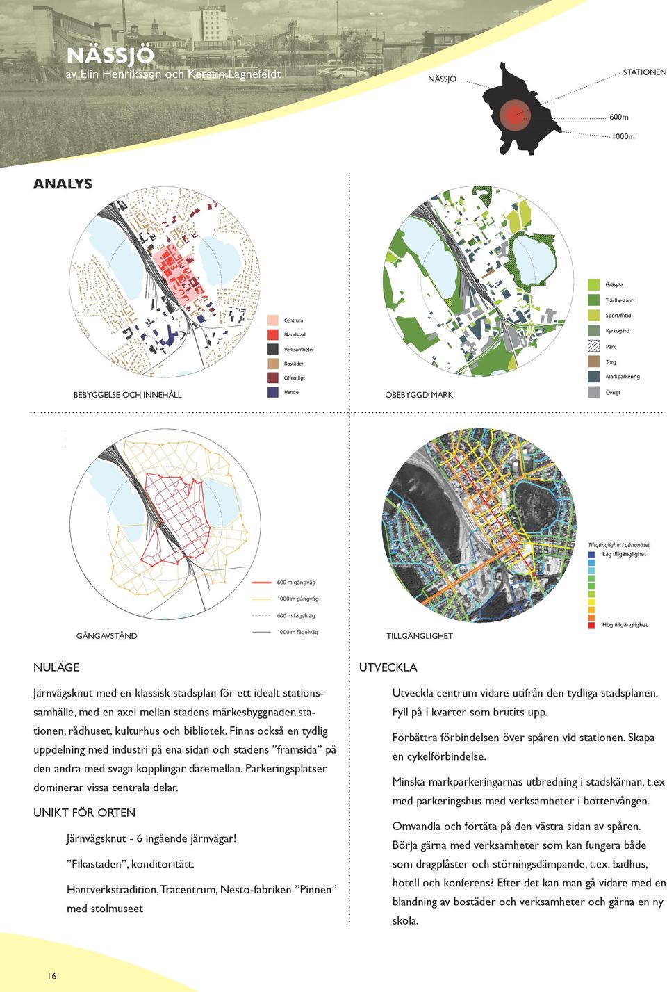 OBEBYGGD MARK RUMSLIG INTEGRATION NULÄGE Torg Markparkering Övrigt RUMSLIG INTEGRATION R7 Hög rumslig integration Låg rumslig integration MOTALA Tillgänglighet i gångnätet Låg tillgänglighet NÄSSÖ