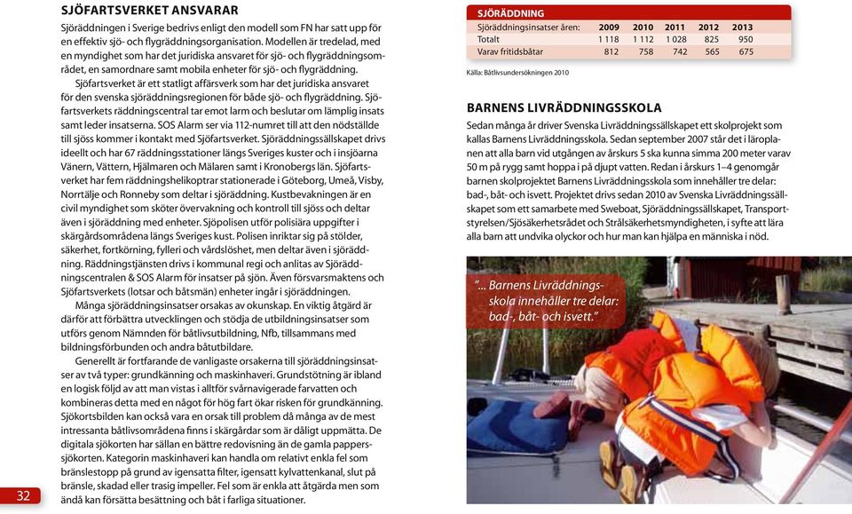 Sjöfartsverket är ett statligt affärsverk som har det juridiska ansvaret för den svenska sjöräddningsregionen för både sjö- och flygräddning.