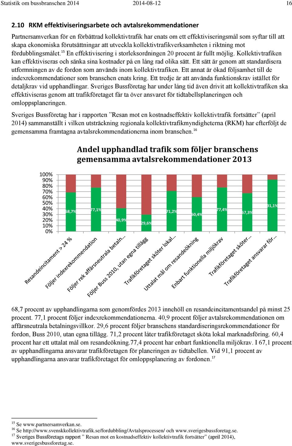 att utveckla kollektivtrafikverksamheten i riktning mot fördubblingsmålet. 15 En effektivisering i storleksordningen 20 procent är fullt möjlig.