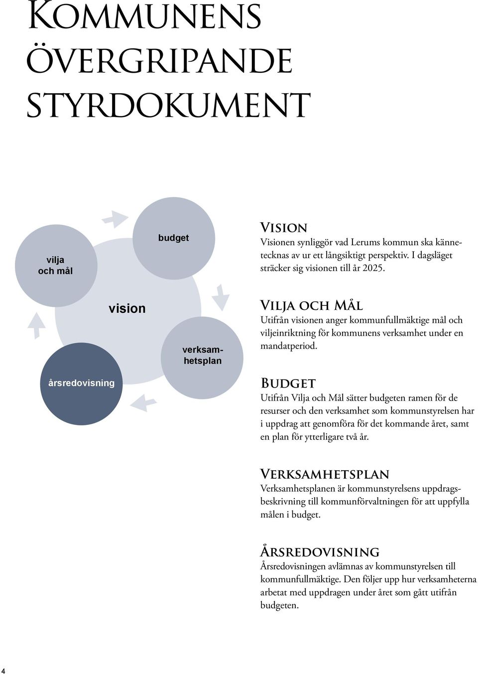Budget Utifrån Vilja och Mål sätter budgeten ramen för de resurs er och den verksamhet som kommunstyrelsen har i uppdrag att genomföra för det kommande året, samt en plan för ytterligare två år.