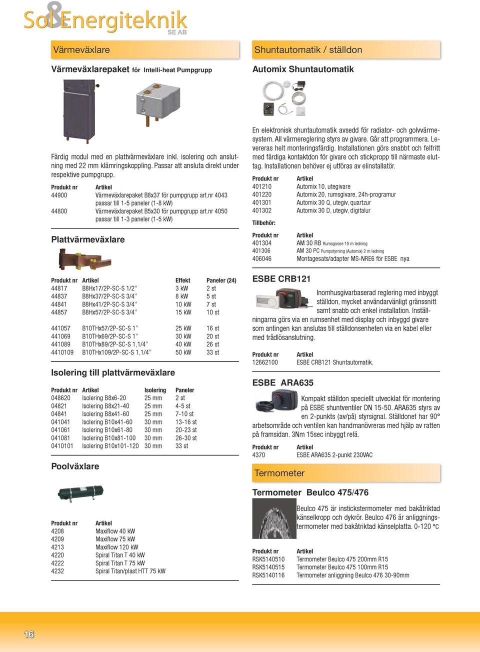nr 4043 passar till 1-5 paneler (1-8 kw) 44800 Värmeväxlarepaket B5x30 för pumpgrupp art.