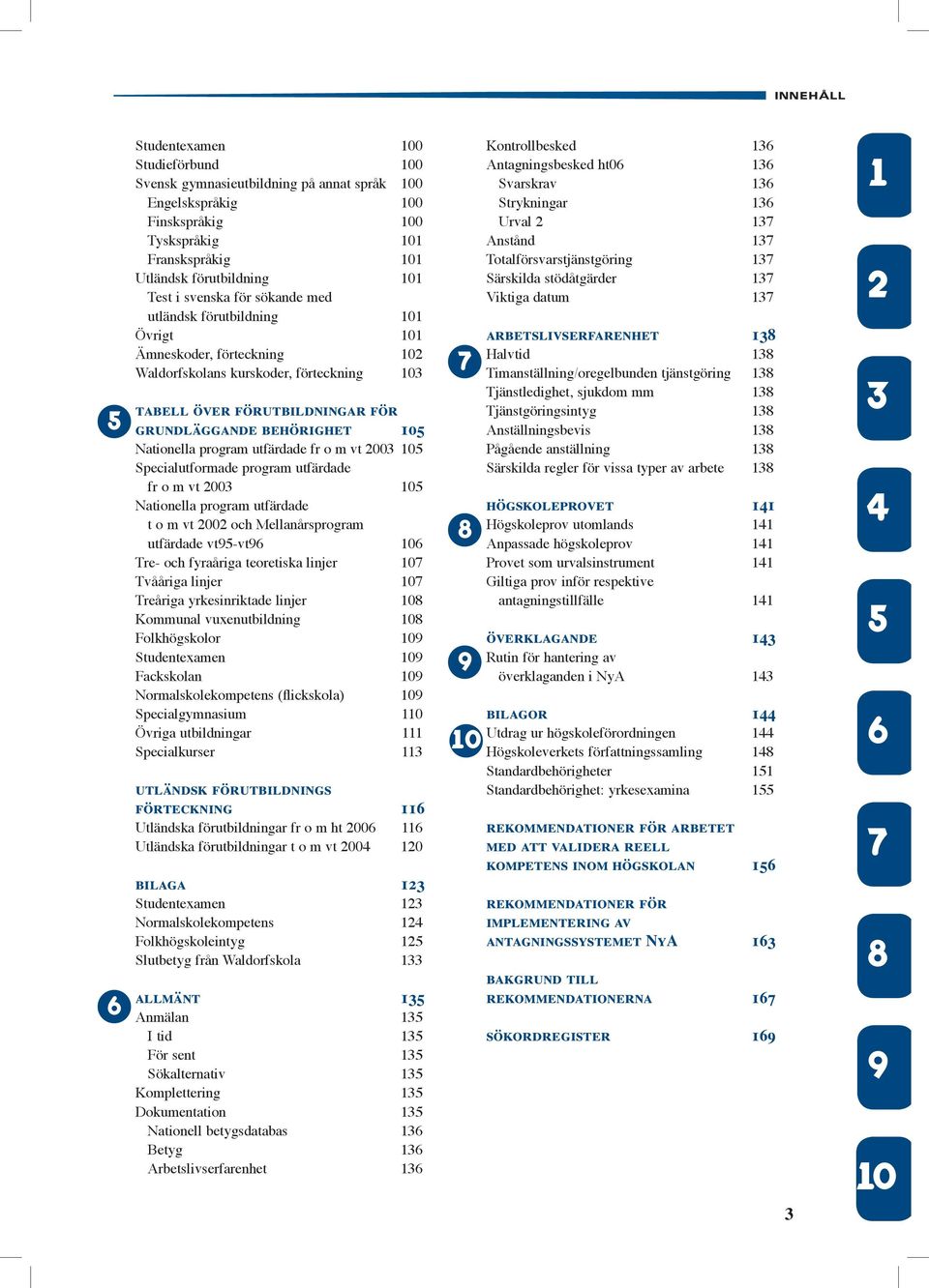 Nationella program utfärdade fr o m vt 2003 105 Specialutformade program utfärdade fr o m vt 2003 105 Nationella program utfärdade t o m vt 2002 och Mellanårsprogram utfärdade vt95-vt96 106 Tre- och