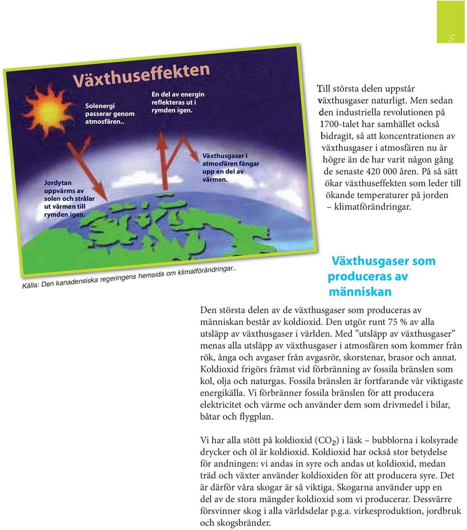 Men sedan den industriella revolutionen på 1700-talet har samhället också bidragit, så att koncentrationen av växthusgaser i atmosfären nu är högre än de har varit någon gång de senaste 420 000 åren.