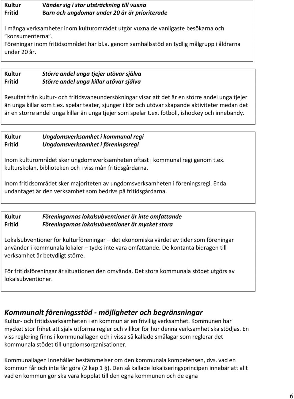 Kultur Fritid Större andel unga tjejer utövar själva Större andel unga killar utövar själva Resultat från kultur- och fritidsvaneundersökningar visar att det är en större andel unga tjejer än unga