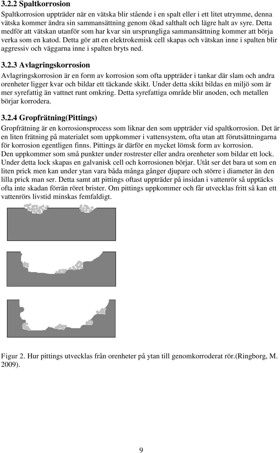 Detta gör att en elektrokemisk cell skapas och vätskan inne i spalten blir aggressiv och väggarna inne i spalten bryts ned. 3.2.