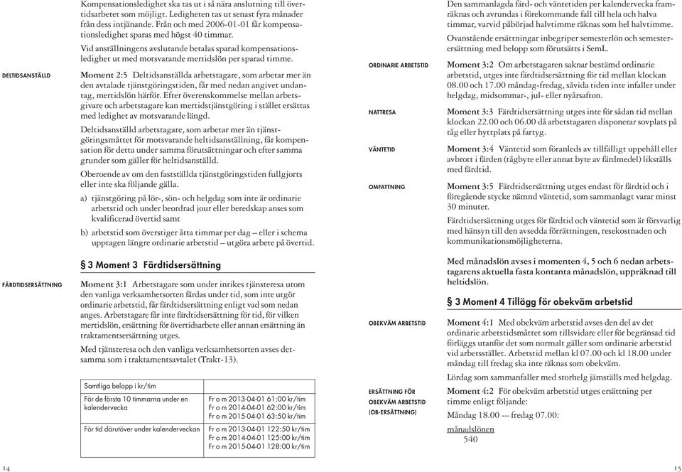 Moment 2:5 Deltidsanställda arbetstagare, som arbetar mer än den avtalade tjänstgöringstiden, får med nedan angivet undantag, mertidslön härför.
