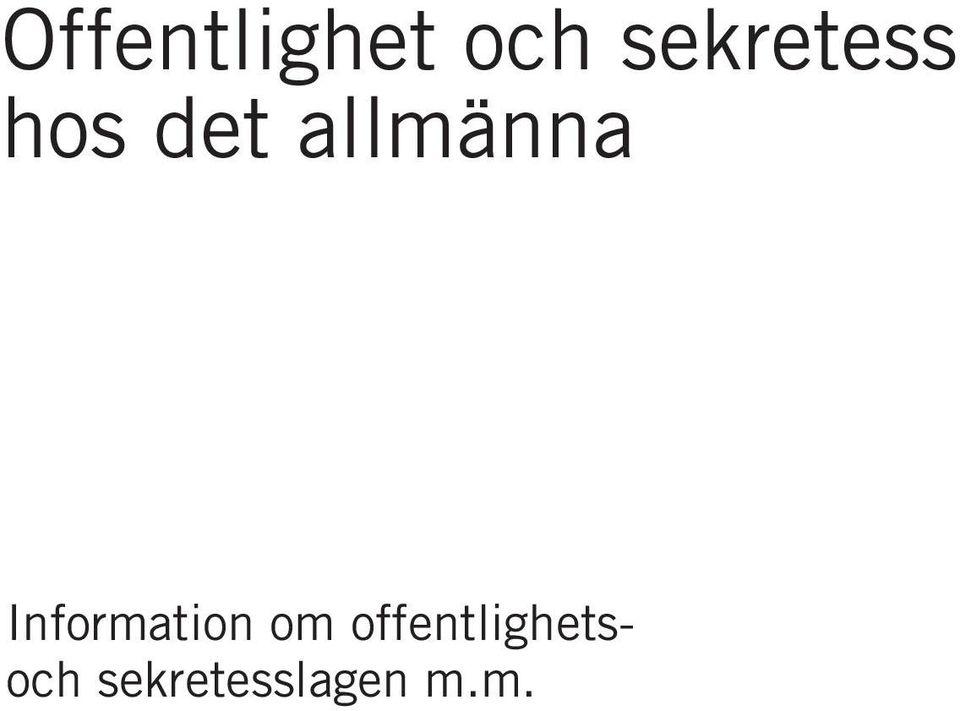 allmänna Information om