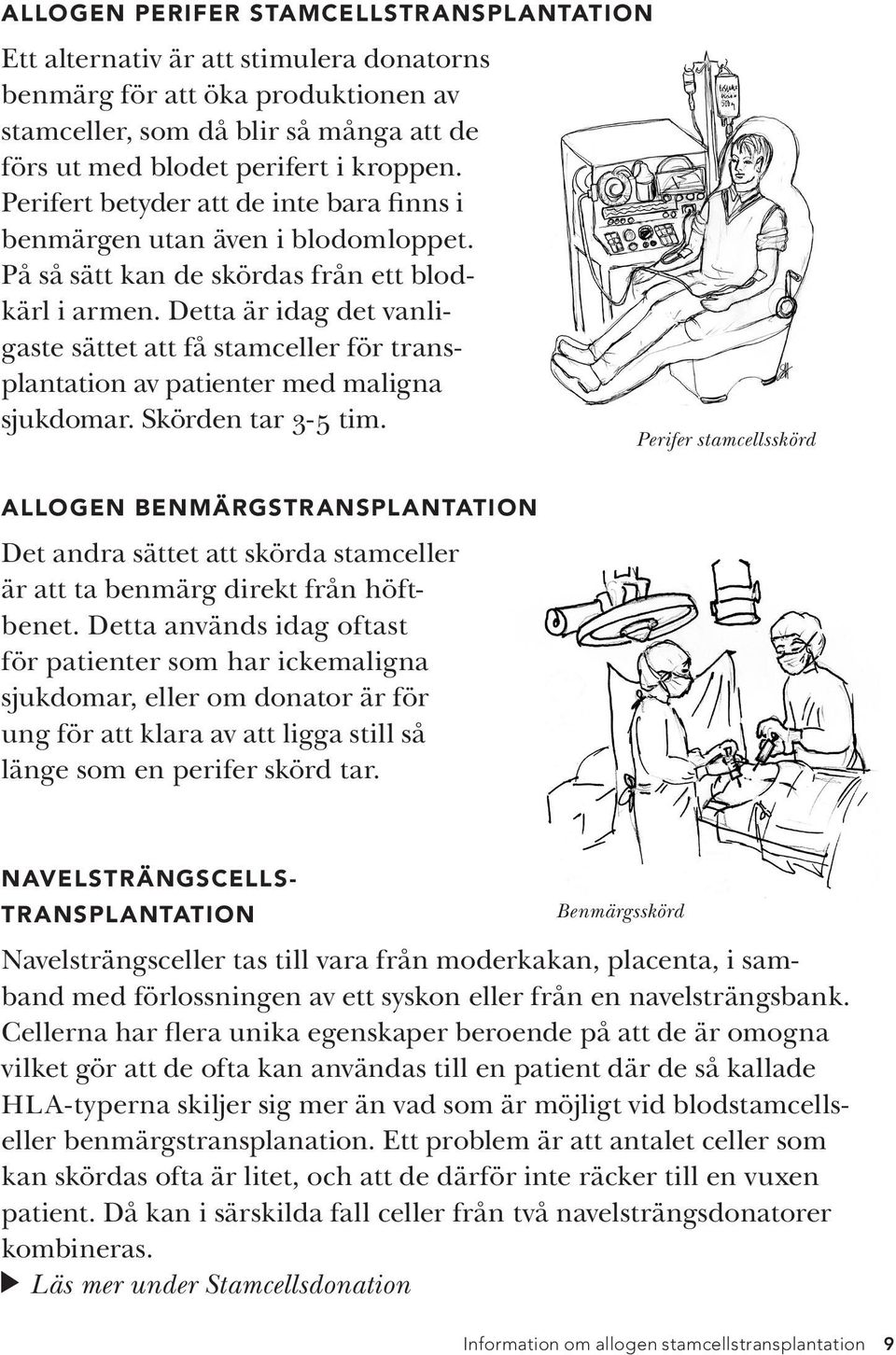 Detta är idag det vanligaste sättet att få stamceller för transplantation av patienter med maligna sjukdomar. Skörden tar 3-5 tim.