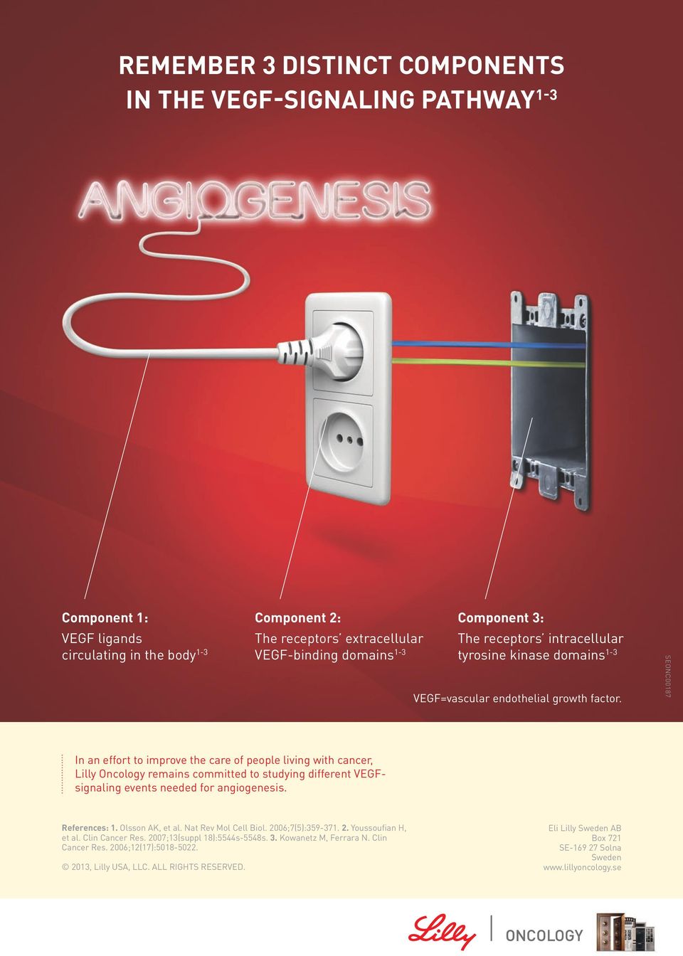 SEONC00187 In an effort to improve the care of people living with cancer, Lilly Oncology remains committed to studying different VEGFsignaling events needed for angiogenesis. References: 1.