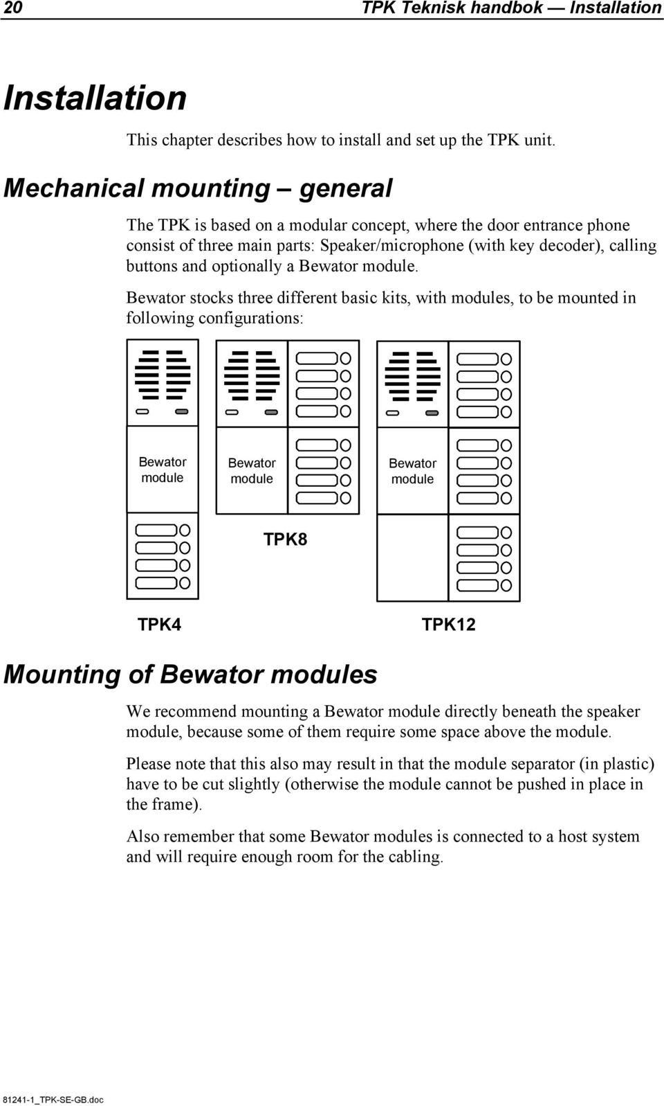 Bewator module.