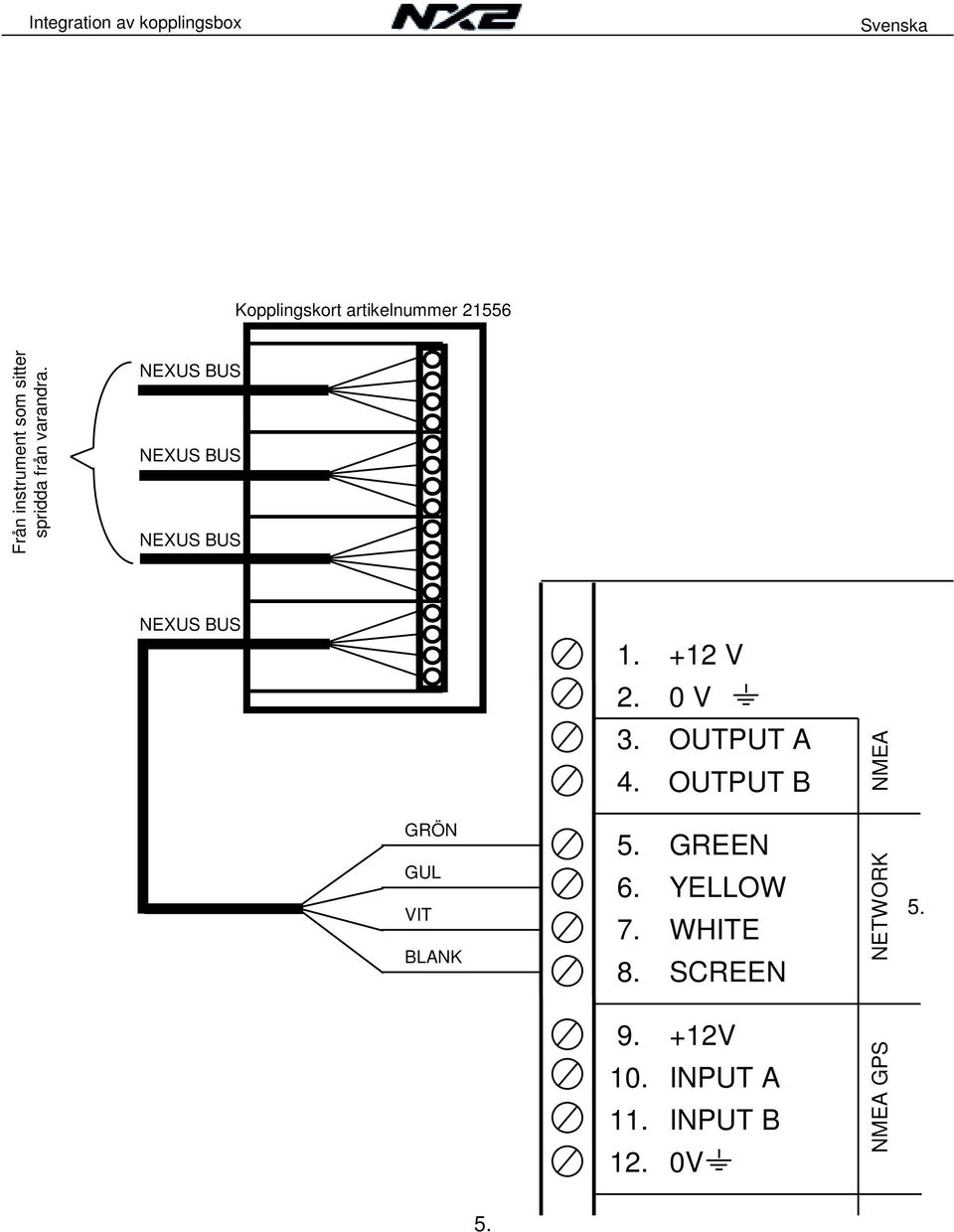 NEXUS BUS NEXUS BUS NEXUS BUS NEXUS BUS 1. +12 V 2. 0 V 3. 4.