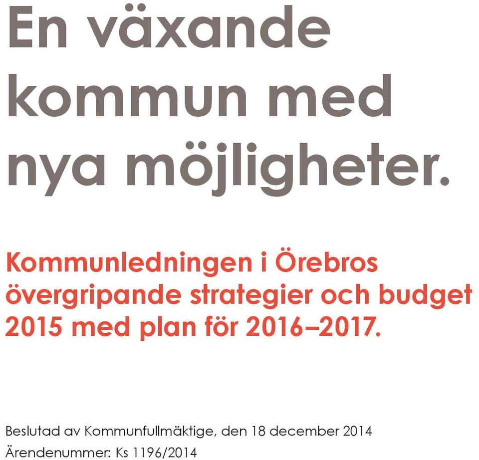 och budget 2015 med plan för 2016 2017.