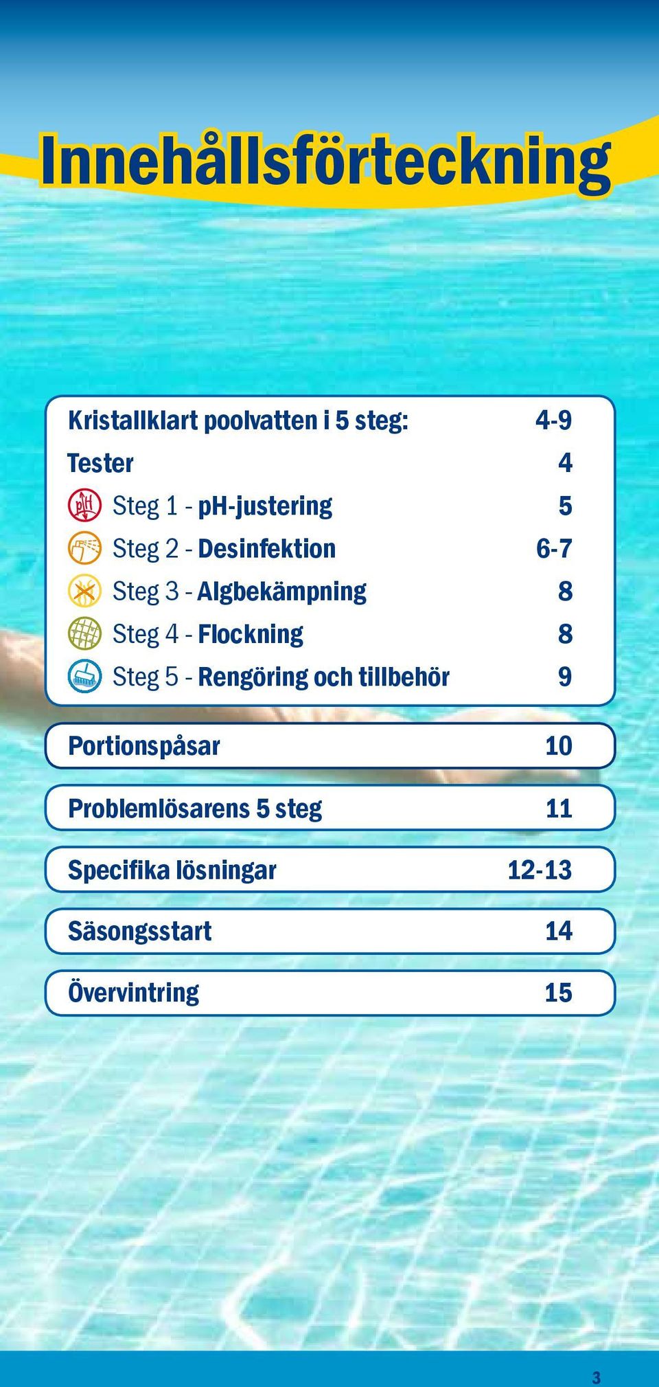 - Flockning 8 Steg 5 - Rengöring och tillbehör 9 Portionspåsar 10