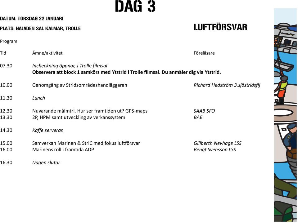 30 Nuvarande målmtrl. Hur ser framtiden ut? GPS-maps SAAB SFO 13.30 2P, HPM samt utveckling av verkanssystem BAE 15.