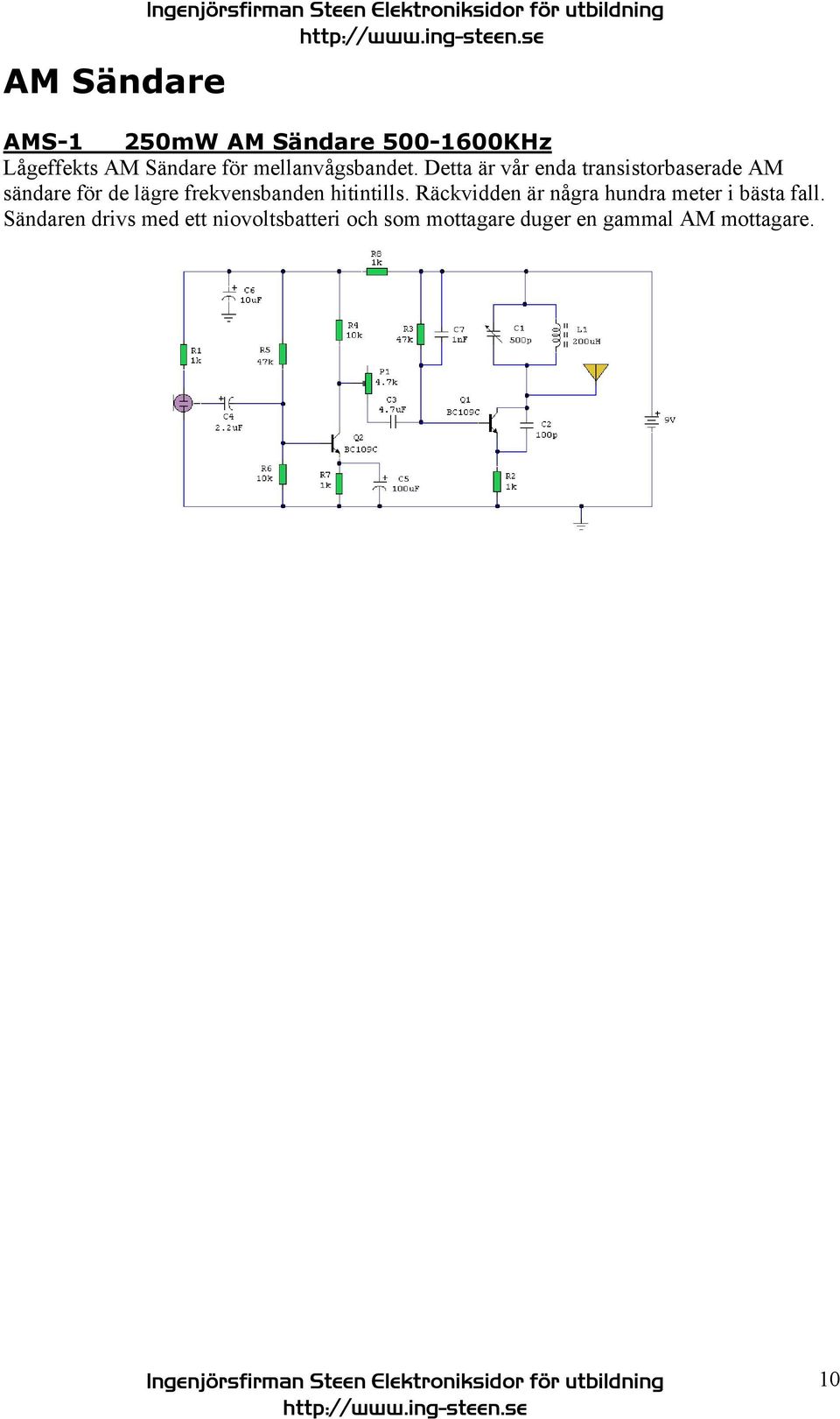Detta är vår enda transistorbaserade AM sändare för de lägre frekvensbanden