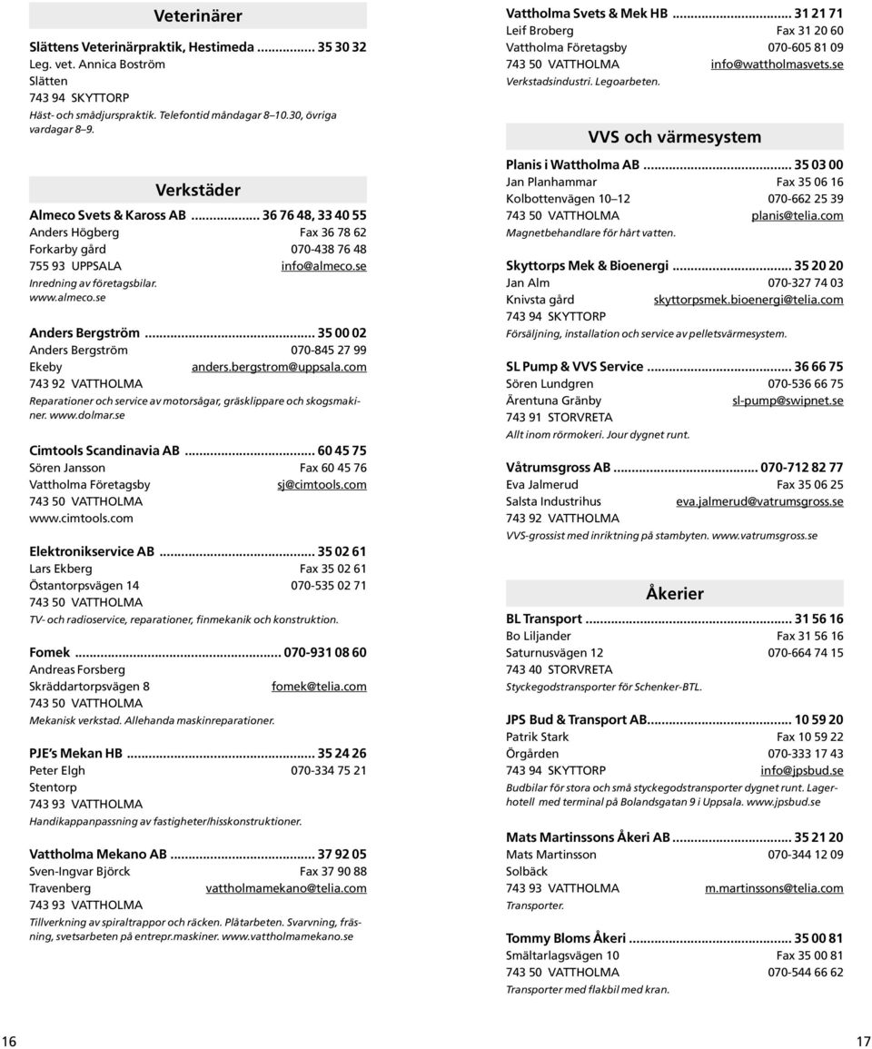 .. 35 00 02 Anders Bergström 070-845 27 99 Ekeby anders.bergstrom@uppsala.com Reparationer och service av motorsågar, gräsklippare och skogsmakiner. www.dolmar.se Cimtools Scandinavia AB.