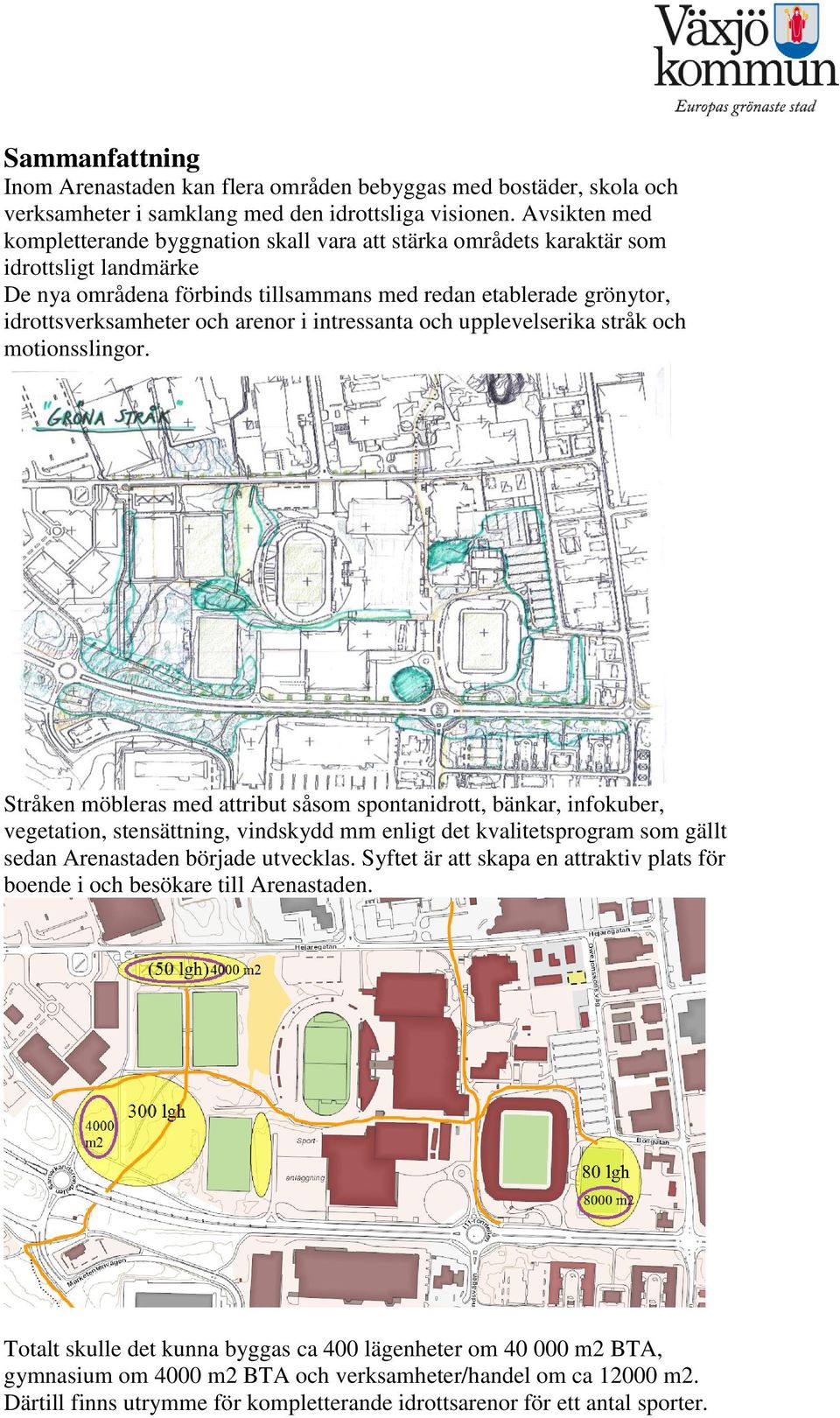 arenor i intressanta och upplevelserika stråk och motionsslingor.