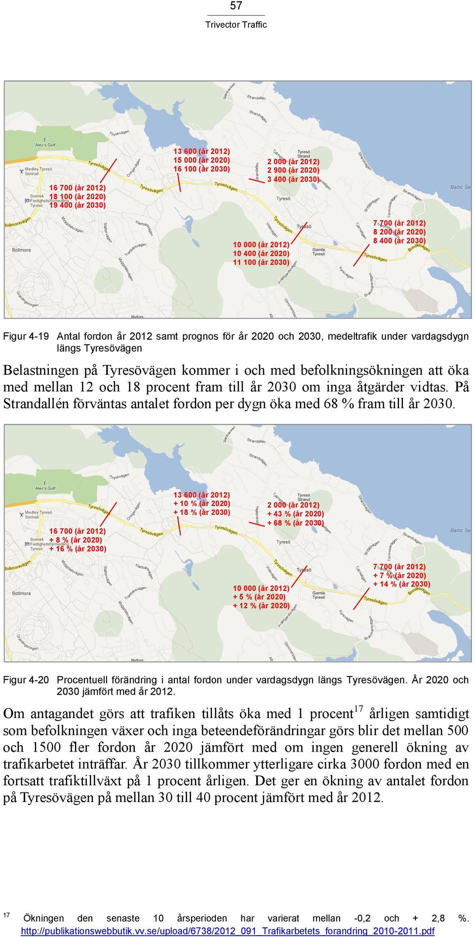 kommer i och med befolkningsökningen att öka med mellan 12 och 18 procent fram till år 2030 om inga åtgärder vidtas. På Strandallén förväntas antalet fordon per dygn öka med 68 % fram till år 2030.