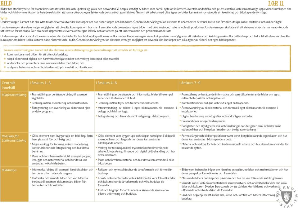 Kunskaper om bilder och bildkommunikation är betydelsefulla för att kunna uttrycka egna åsikter och delta aktivt i samhällslivet.