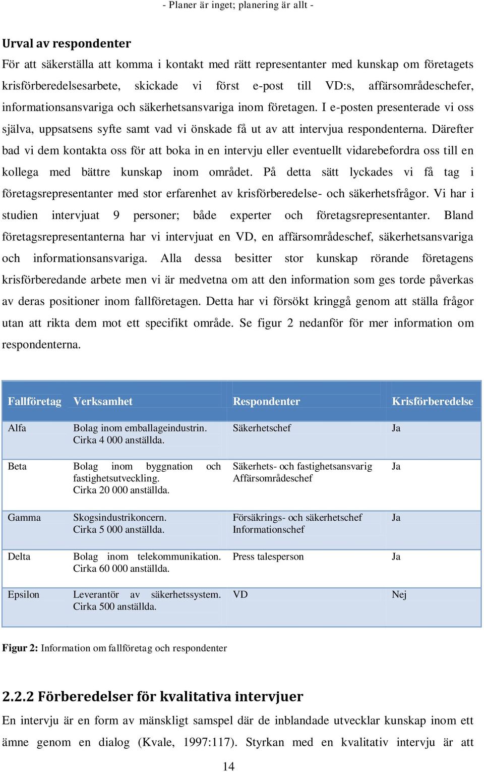 Därefter bad vi dem kontakta oss för att boka in en intervju eller eventuellt vidarebefordra oss till en kollega med bättre kunskap inom området.