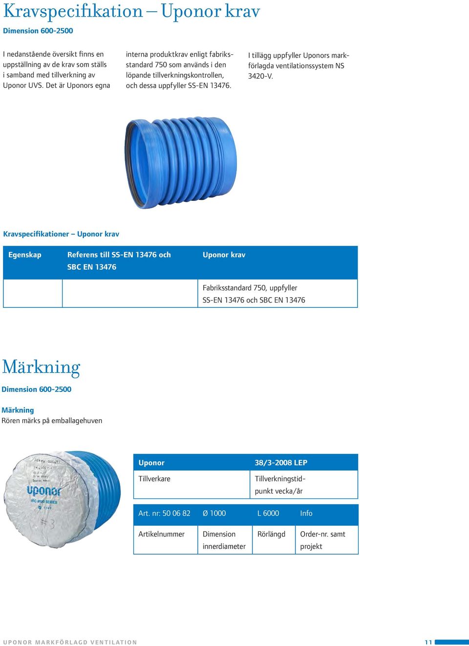 I tillägg uppfyller Uponors markförlagda ventilationssystem NS 3420-V.