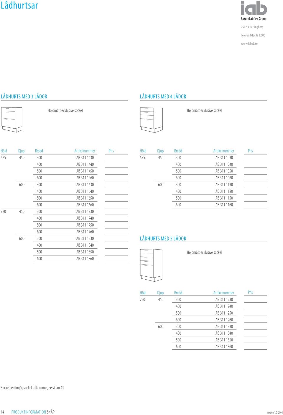 1860 575 450 300 IAB 311 1030 400 IAB 311 1040 500 IAB 311 1050 600 IAB 311 1060 600 300 IAB 311 1130 400 IAB 311 1120 500 IAB 311 1150 600 IAB 311 1160 LÅDHURTS MED 5 LÅDOR Höjdmått exklusive sockel