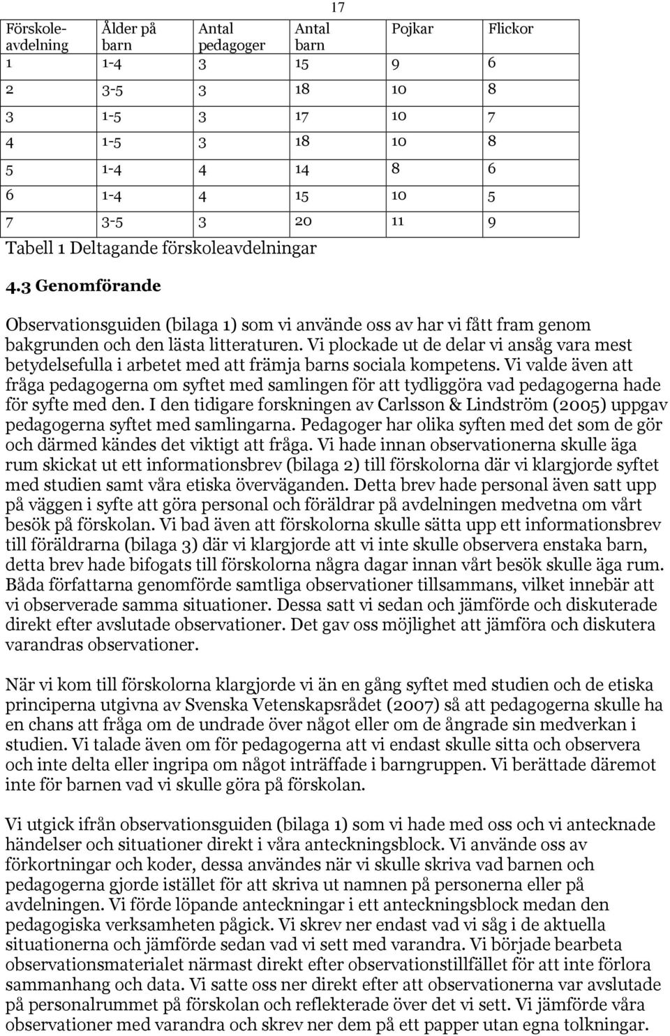 Vi plockade ut de delar vi ansåg vara mest betydelsefulla i arbetet med att främja barns sociala kompetens.