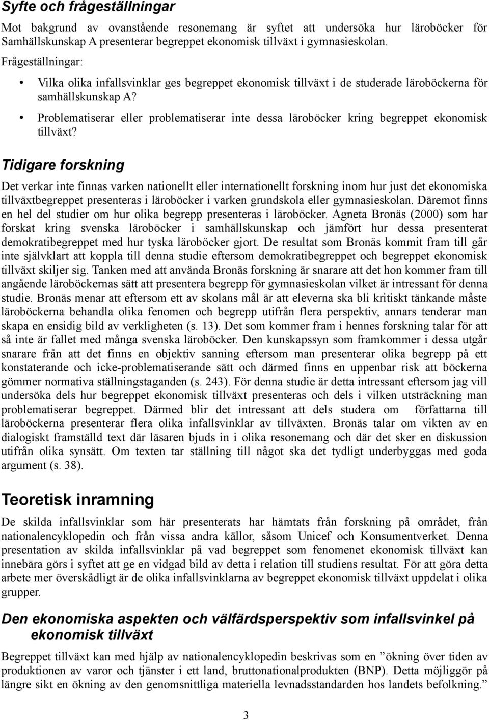 Problematiserar eller problematiserar inte dessa läroböcker kring begreppet ekonomisk tillväxt?