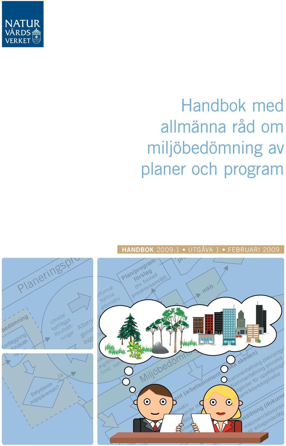 formell process/samråd) mkb-förslag Förutsättningar Nollalternativ Samrådsredogörelse program mkb Antagande Miljöbedömningsprocessen mkb-dokument (arbetsmoment i olika skeden)