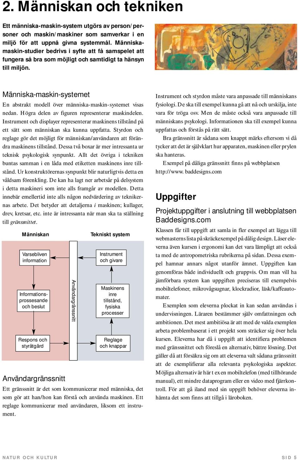 Människa-maskin-systemet En abstrakt modell över människa-maskin-systemet visas nedan. Högra delen av figuren representerar maskindelen.