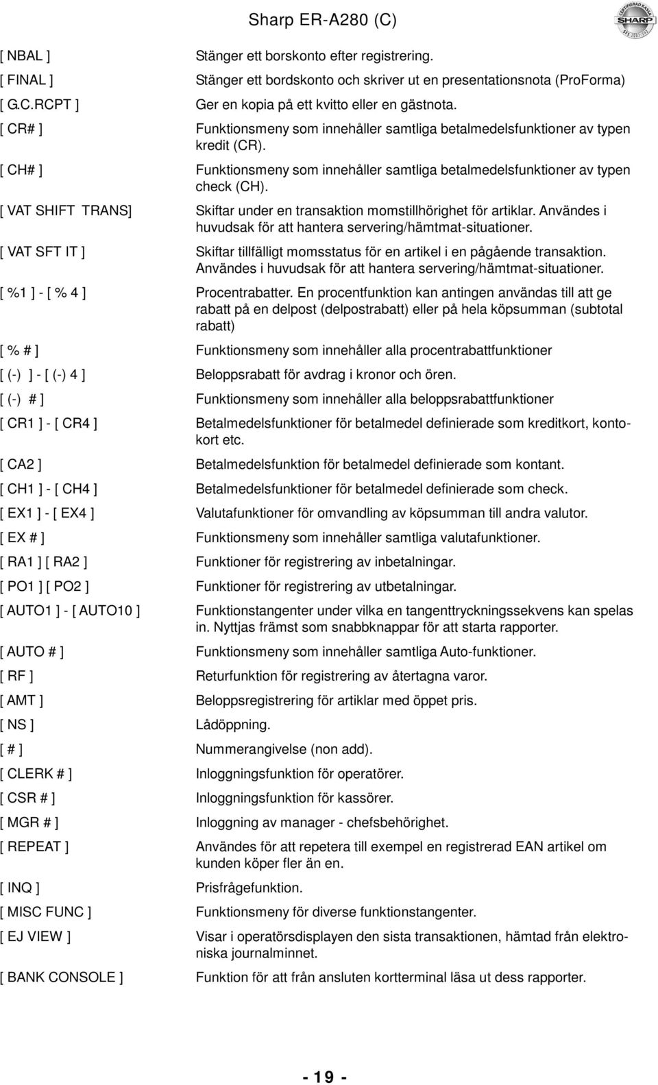 [ VAT SHIFT TRANS] Skiftar under en transaktion momstillhörighet för artiklar. Användes i huvudsak för att hantera servering/hämtmat-situationer.