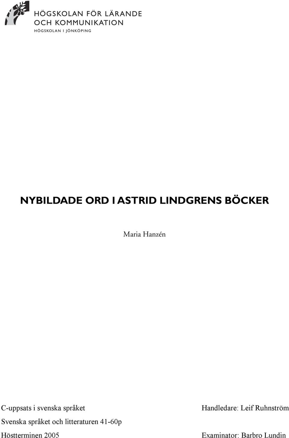 språket och litteraturen 41-60p Höstterminen