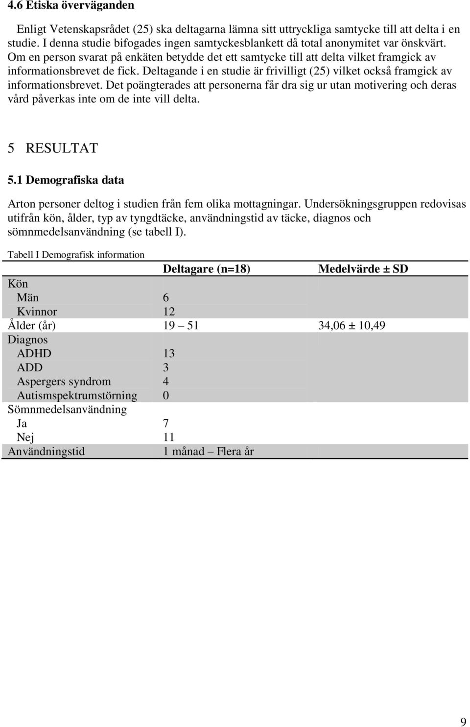 Deltagande i en studie är frivilligt (25) vilket också framgick av informationsbrevet.