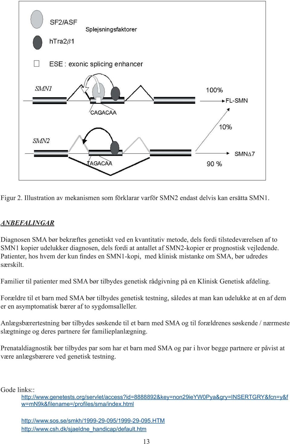 vejledende. Patienter, hos hvem der kun findes en SMN1-kopi, med klinisk mistanke om SMA, bør udredes særskilt.