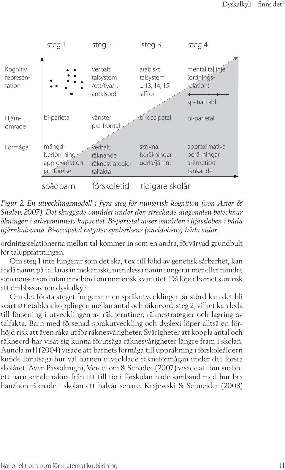 räknande räknestrategier talfakta skrivna beräkningar udda/jämnt spädbarn förskoletid tidigare skolår approximativa beräkningar aritmetiskt tänkande Figur 2.