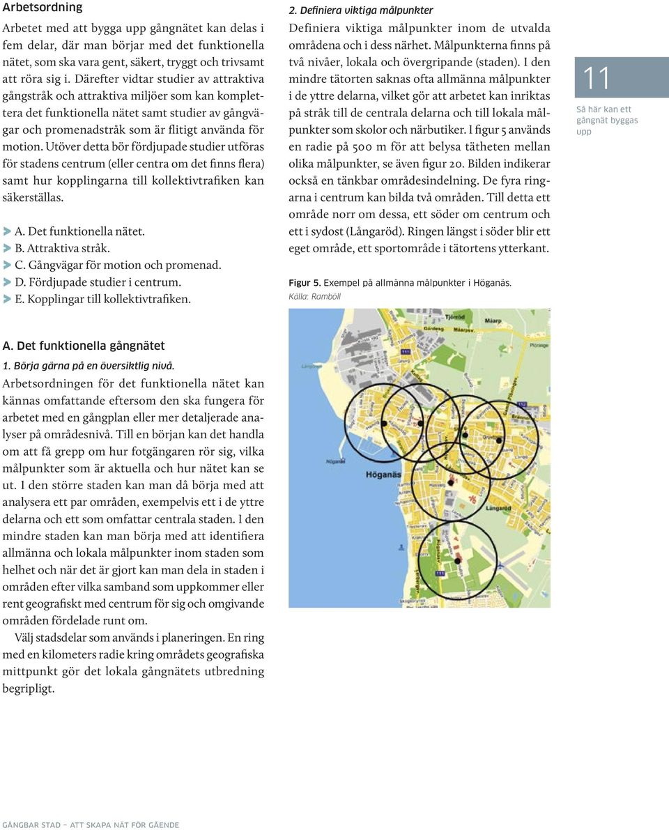 Utöver detta bör fördjupade studier utföras för stadens centrum (eller centra om det finns flera) samt hur kopplingarna till kollektivtrafiken kan säkerställas. > A. Det funktionella nätet. > B.