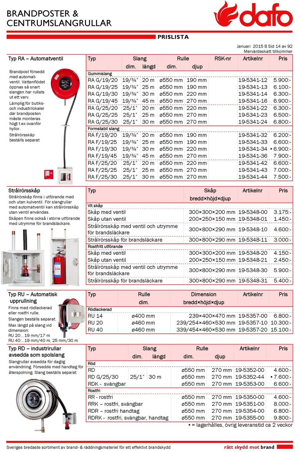 Strålrörsskåp beställs separat Gummislang RA G/19/0 19/¾ 0 m ø0 mm 190 mm 19-1-1.900:- RA G/19/ 19/¾ m ø0 mm 190 mm 19-1-1.0:- RA G/19/0 19/¾ 0 m ø0 mm 0 mm 19-1-1.